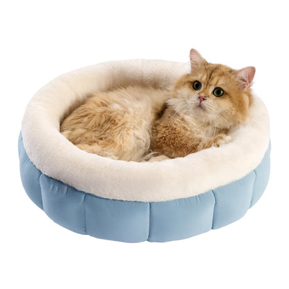 Round Donut Pet Bed for Cats & Small Dogs