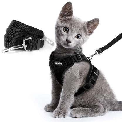 Escape Proof Cat Vest Harness And Car Seat Belt