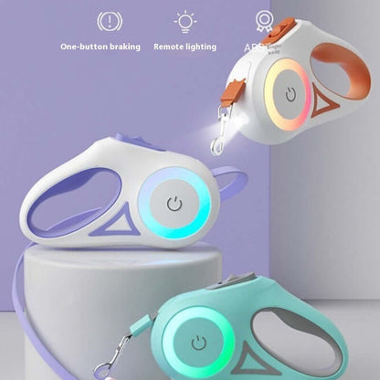 Dog Leash Retractable Leash And Dog Collar Spotlight Automatic Pet