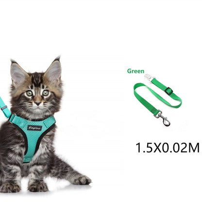 Escape Proof Cat Vest Harness And Car Seat Belt