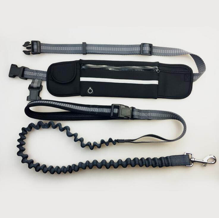 Hands-Free Dog Running Leash with Waist Pocket