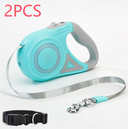 Dog Leash Retractable Leash And Dog Collar Spotlight Automatic Pet