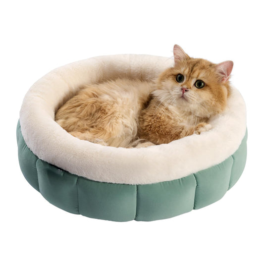 Round Donut Pet Bed for Cats & Small Dogs