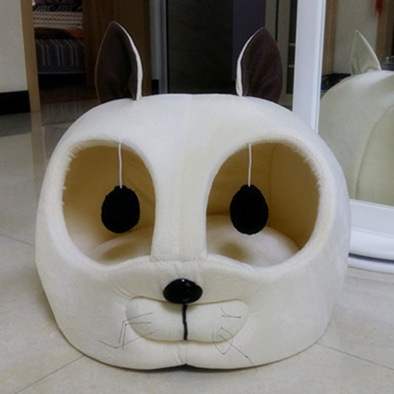 Washable Plush Cat Bed Soft Cozy Pet Bed