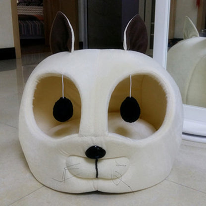 Washable Plush Cat Bed Soft Cozy Pet Bed