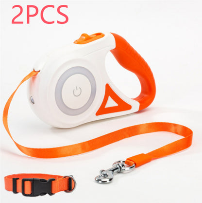 Dog Leash Retractable Leash And Dog Collar Spotlight Automatic Pet