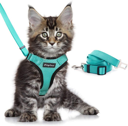 Escape Proof Cat Vest Harness And Car Seat Belt