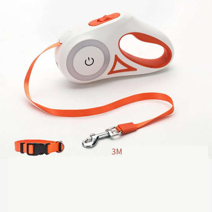 Dog Leash Retractable Leash And Dog Collar Spotlight Automatic Pet
