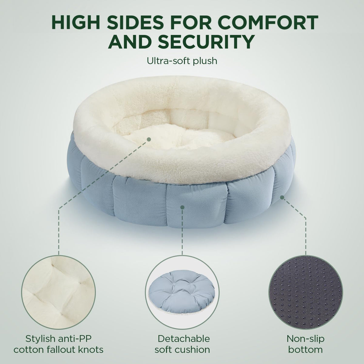 Round Donut Pet Bed for Cats & Small Dogs