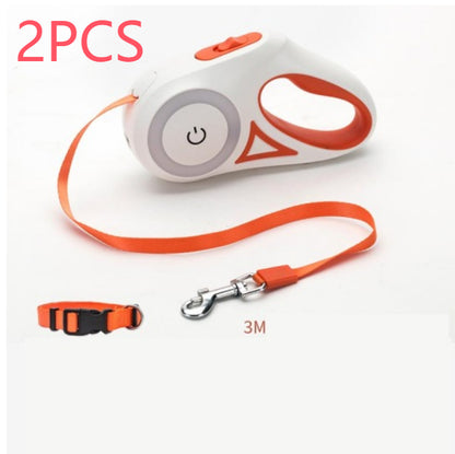 Dog Leash Retractable Leash And Dog Collar Spotlight Automatic Pet