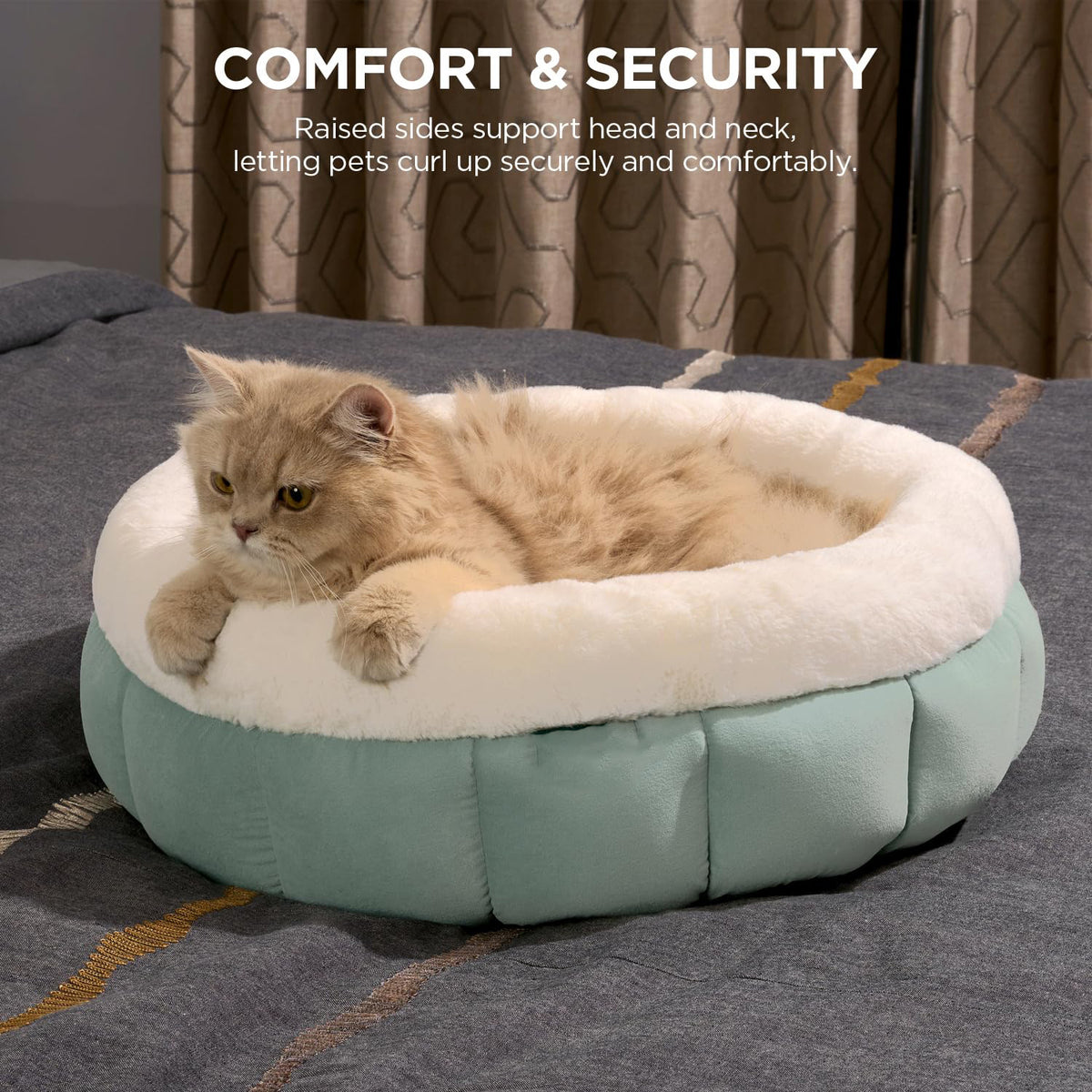 Round Donut Pet Bed for Cats & Small Dogs