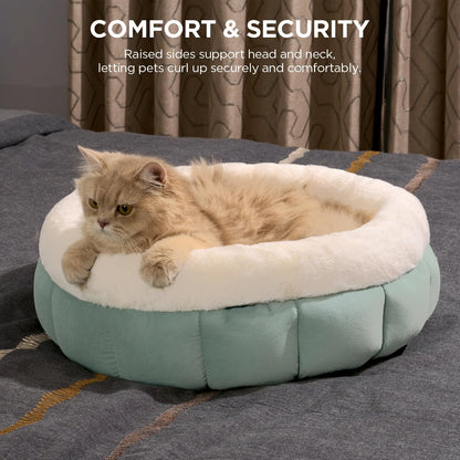 Round Donut Pet Bed for Cats & Small Dogs