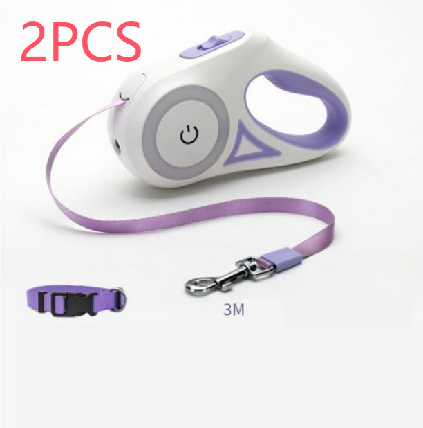 Dog Leash Retractable Leash And Dog Collar Spotlight Automatic Pet